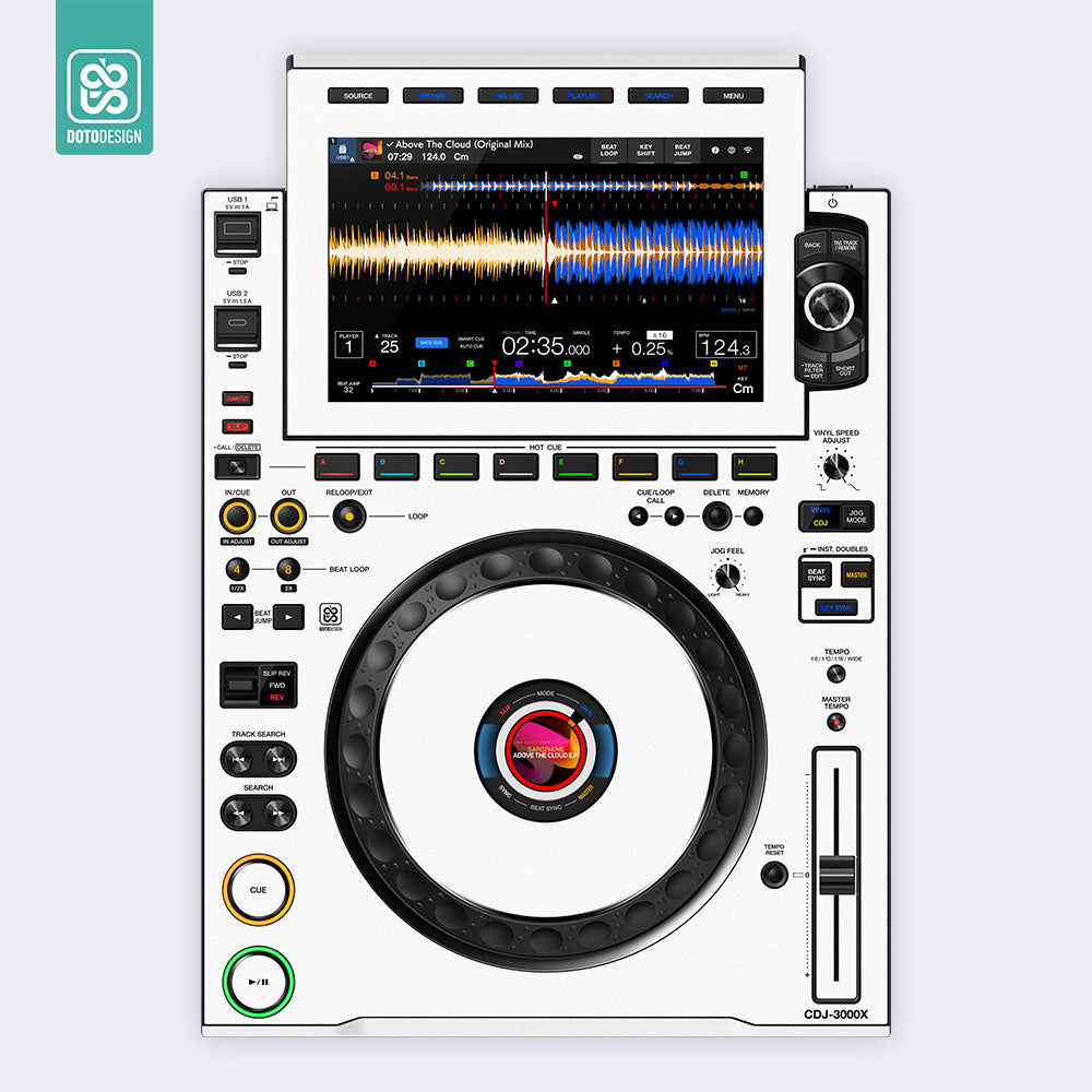 CDJ 3000X Setup Kaplama, Beyaz (Takım)