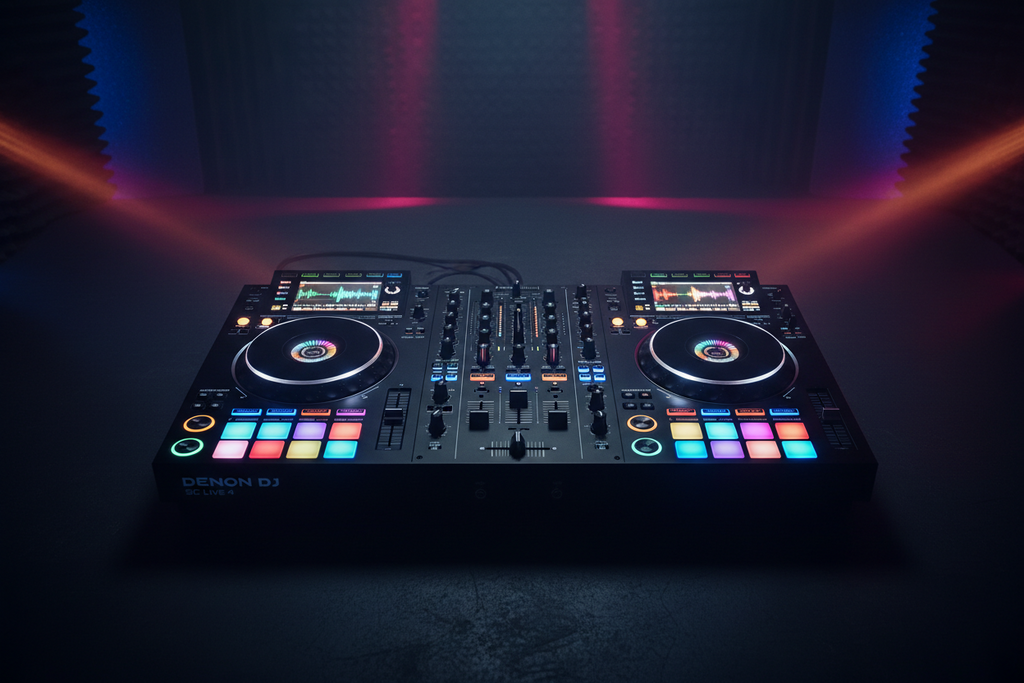 Denon DJ SC Live 4 DJ Setup - Siyah