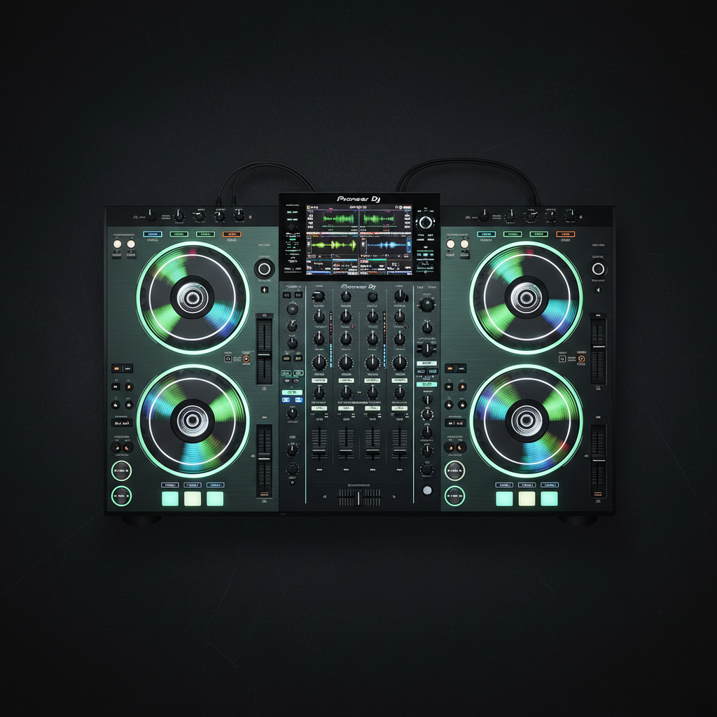 Pioneer DJ Opus Quad - Üstten 4 Deck Görünümü